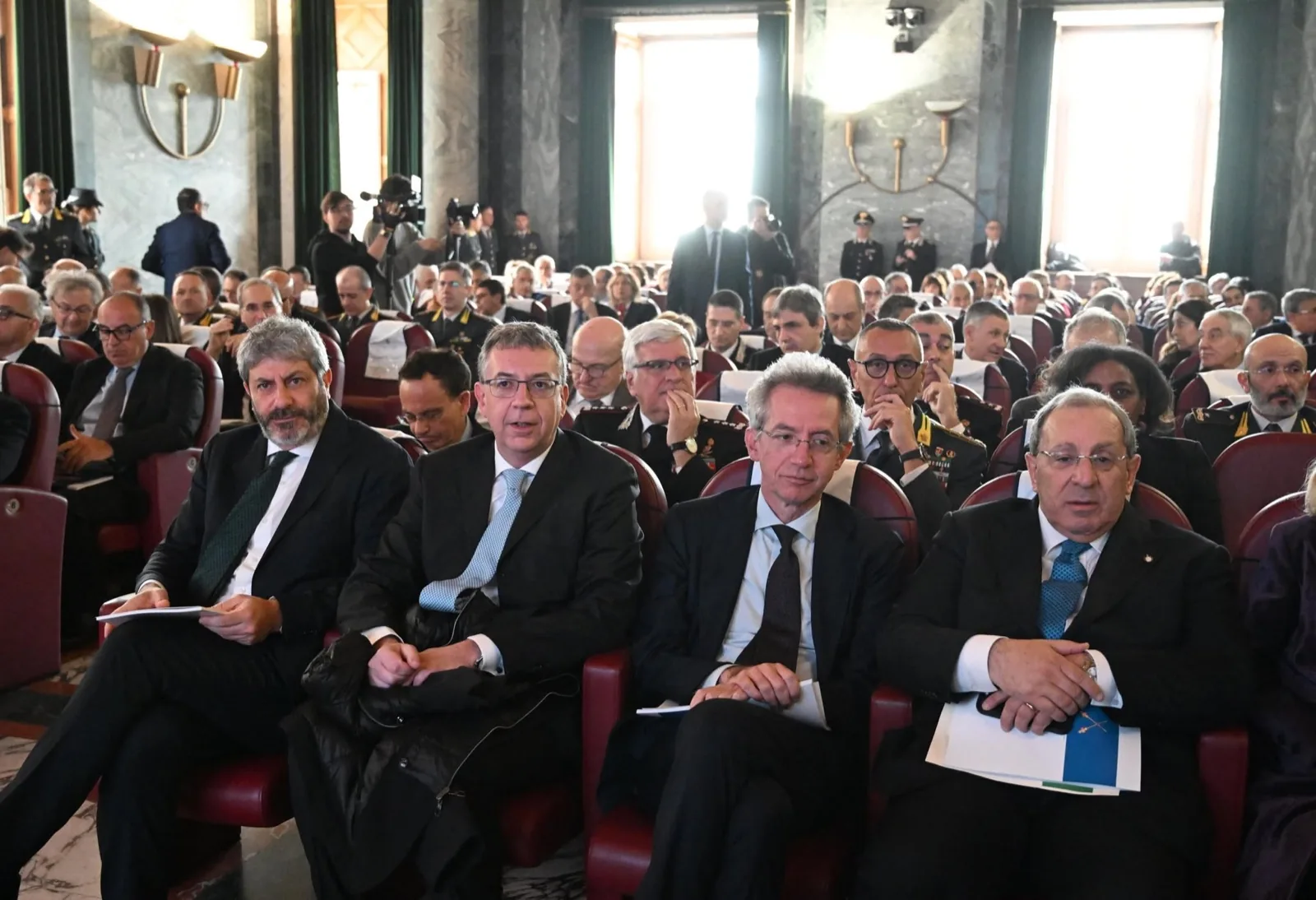 Massimiliano Manfredi con Roberto Fico e Gaetano Manfredi a un evento istituzionale