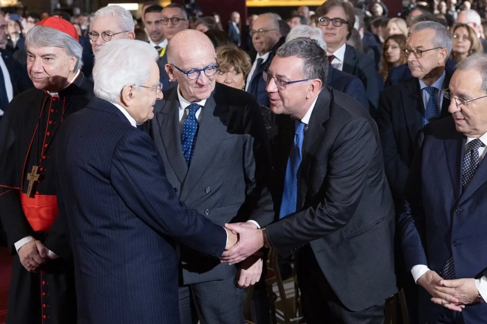 Massimiliano Manfredi saluta il Presidente della Repubblica Sergio Mattarella
